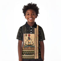 Egyptian God Ra Kid Polo Shirt Ancient Mythology Solar Barque Falcon