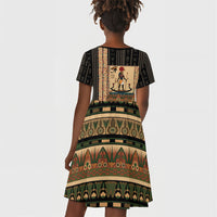 Egyptian God Ra Kid Short Sleeve Dress Ancient Mythology Solar Barque Falcon