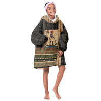 Egyptian God Ra Kid Wearable Blanket Hoodie Ancient Mythology Solar Barque Falcon