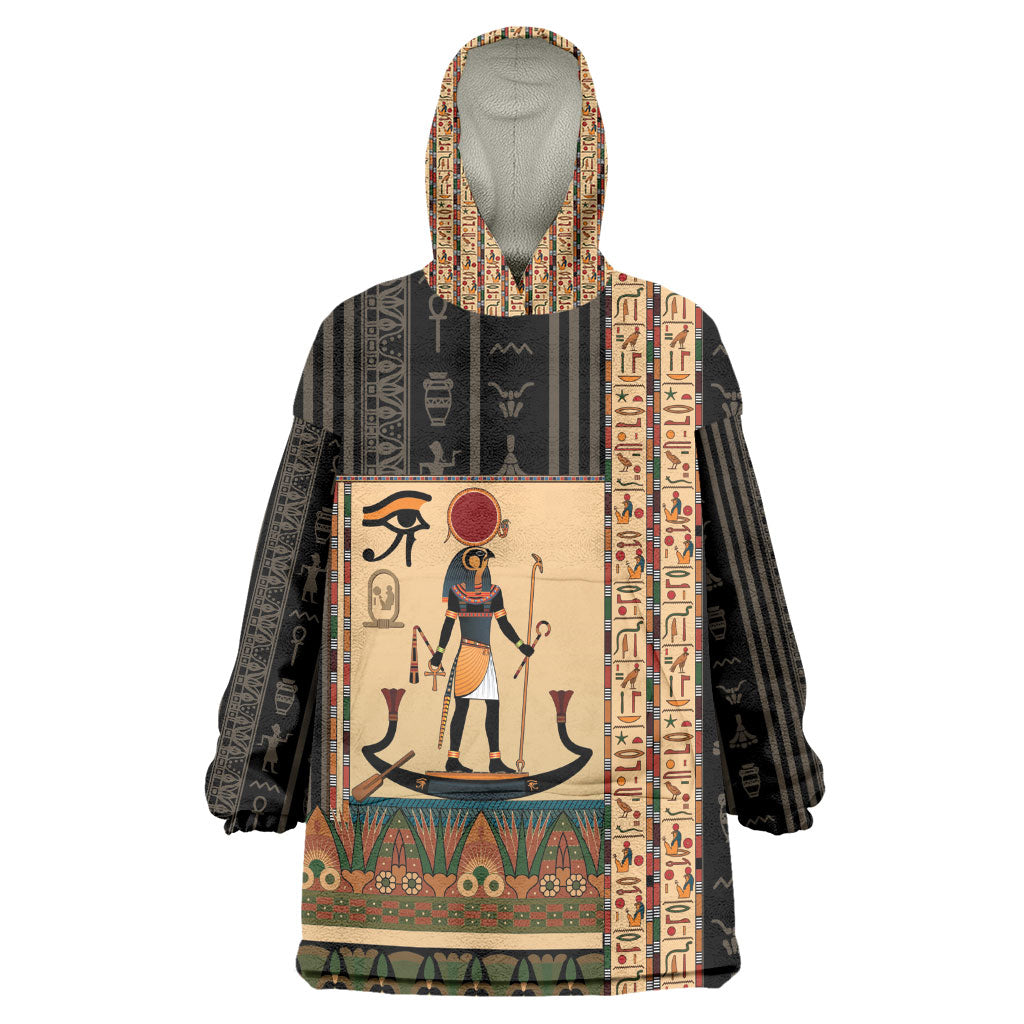 Egyptian God Ra Kid Wearable Blanket Hoodie Ancient Mythology Solar Barque Falcon