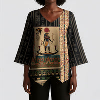Egyptian God Ra Kimono Sleeve Blouse Ancient Mythology Solar Barque Falcon