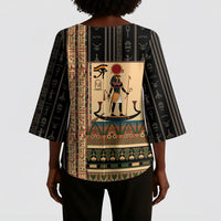 Egyptian God Ra Kimono Sleeve Blouse Ancient Mythology Solar Barque Falcon