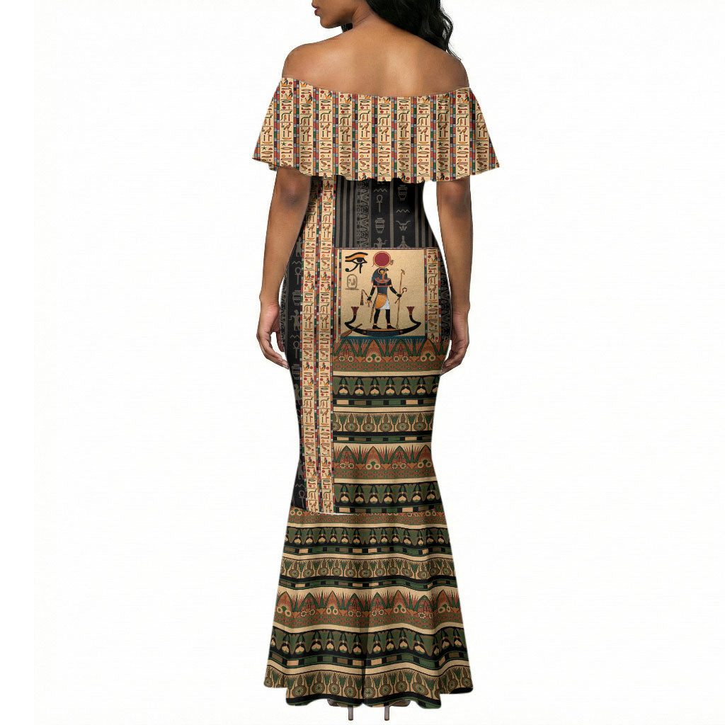 Egyptian God Ra Mermaid Dress Ancient Mythology Solar Barque Falcon