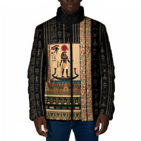 Egyptian God Ra Padded Jacket Ancient Mythology Solar Barque Falcon