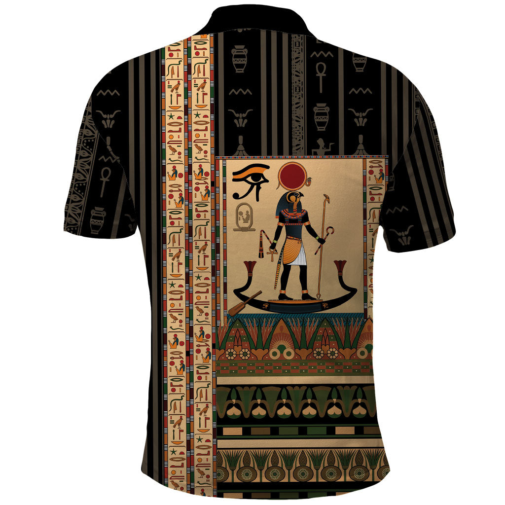 Egyptian God Ra Polo Shirt Ancient Mythology Solar Barque Falcon