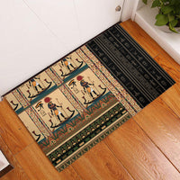 Egyptian God Ra Rubber Doormat Ancient Mythology Solar Barque Falcon