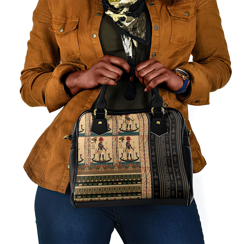 Egyptian God Ra Shoulder Handbag Ancient Mythology Solar Barque Falcon