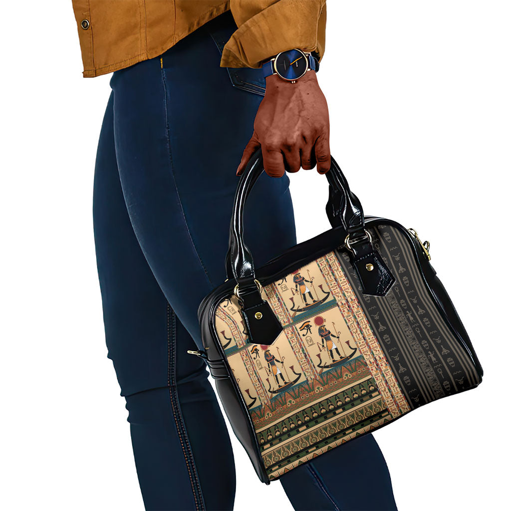 Egyptian God Ra Shoulder Handbag Ancient Mythology Solar Barque Falcon