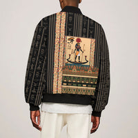 Egyptian God Ra Sleeve Zip Bomber Jacket Ancient Mythology Solar Barque Falcon