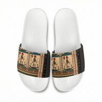 Egyptian God Ra Slide Sandals Ancient Mythology Solar Barque Falcon