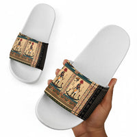 Egyptian God Ra Slide Sandals Ancient Mythology Solar Barque Falcon