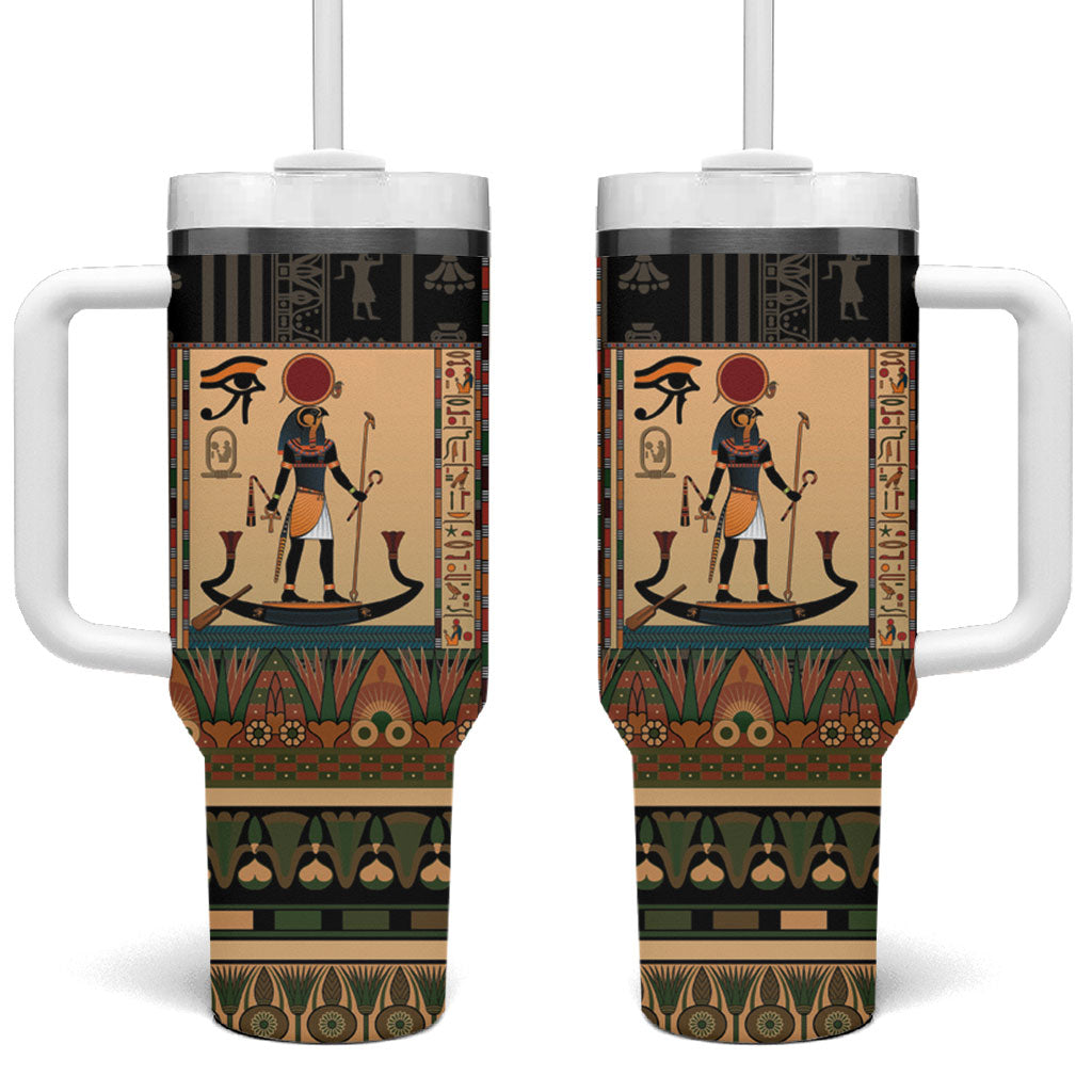 Egyptian God Ra Tumbler With Handle Ancient Mythology Solar Barque Falcon