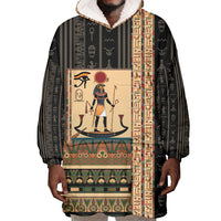 Egyptian God Ra Wearable Blanket Hoodie Ancient Mythology Solar Barque Falcon