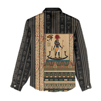 Egyptian God Ra Women Casual Shirt Ancient Mythology Solar Barque Falcon