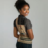 Egyptian God Ra Women Polo Shirt Ancient Mythology Solar Barque Falcon