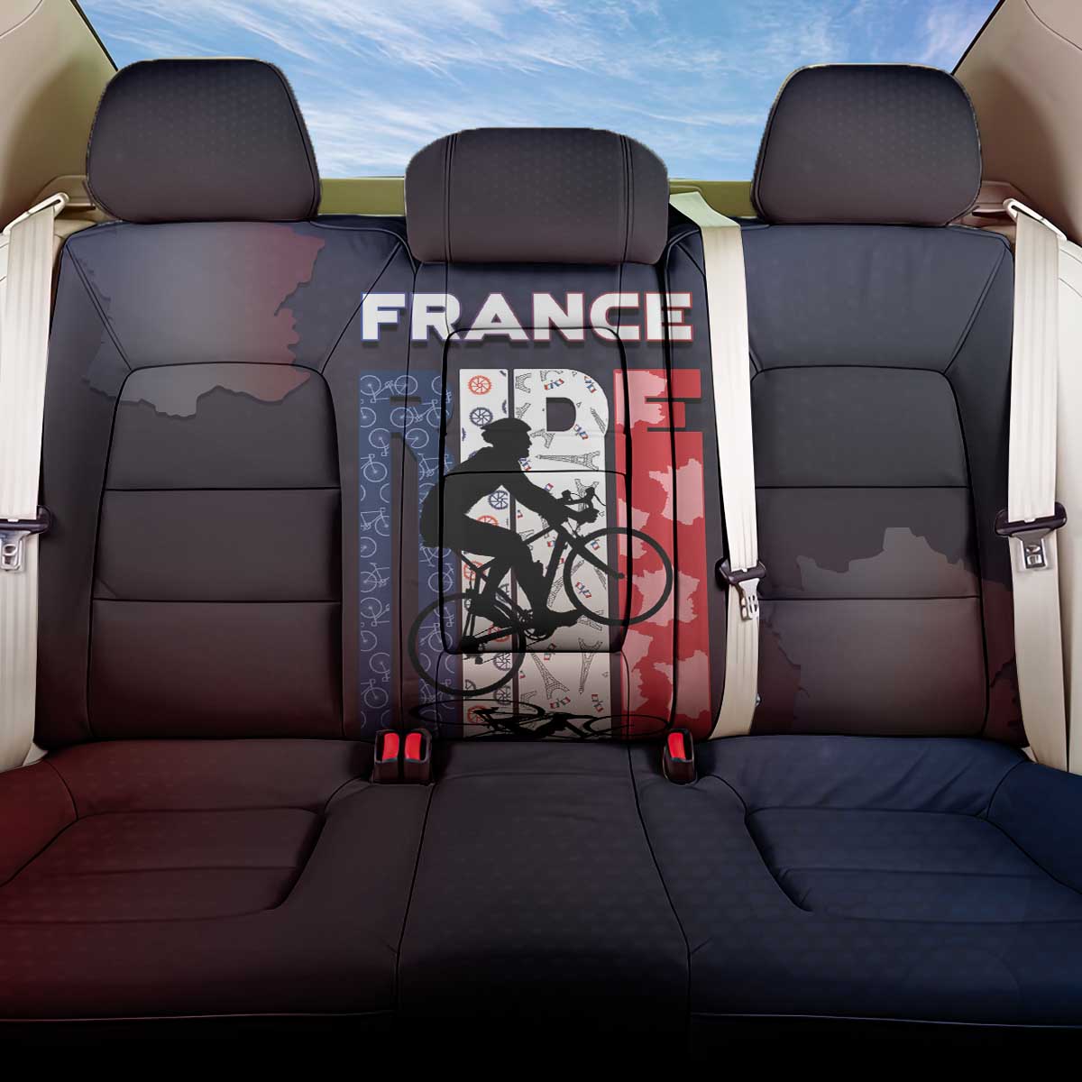 France Cycling Back Car Seat Cover Ride With Cyclist - Wonder Print Shop