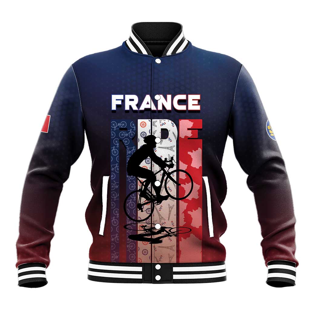 Personalized France Cycling Baseball Jacket Ride With Cyclist - Wonder Print Shop