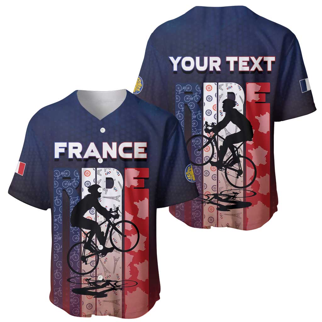 Personalized France Cycling Baseball Jersey Ride With Cyclist - Wonder Print Shop