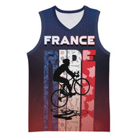 Personalized France Cycling Basketball Jersey Ride With Cyclist - Wonder Print Shop