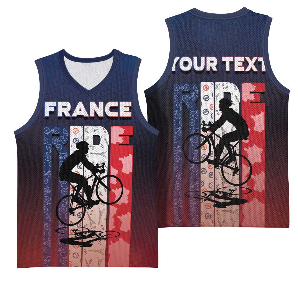 Personalized France Cycling Basketball Jersey Ride With Cyclist - Wonder Print Shop