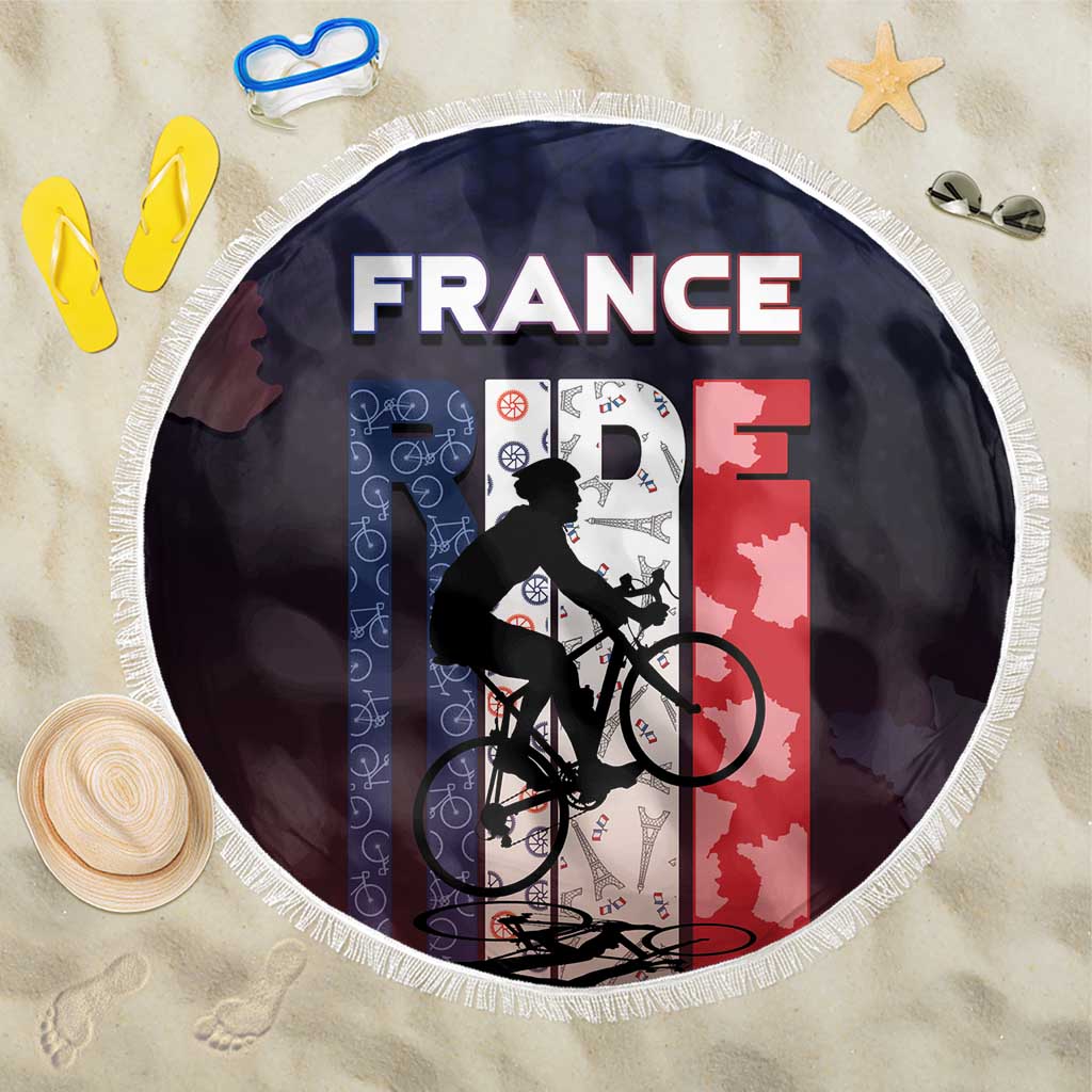 France Cycling Beach Blanket Ride With Cyclist - Wonder Print Shop