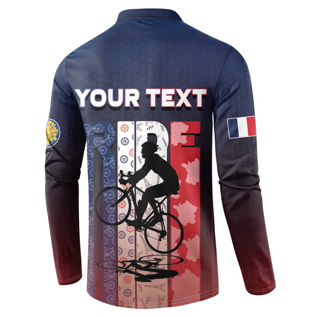 Personalized France Cycling Button Sweatshirt Ride With Cyclist - Wonder Print Shop