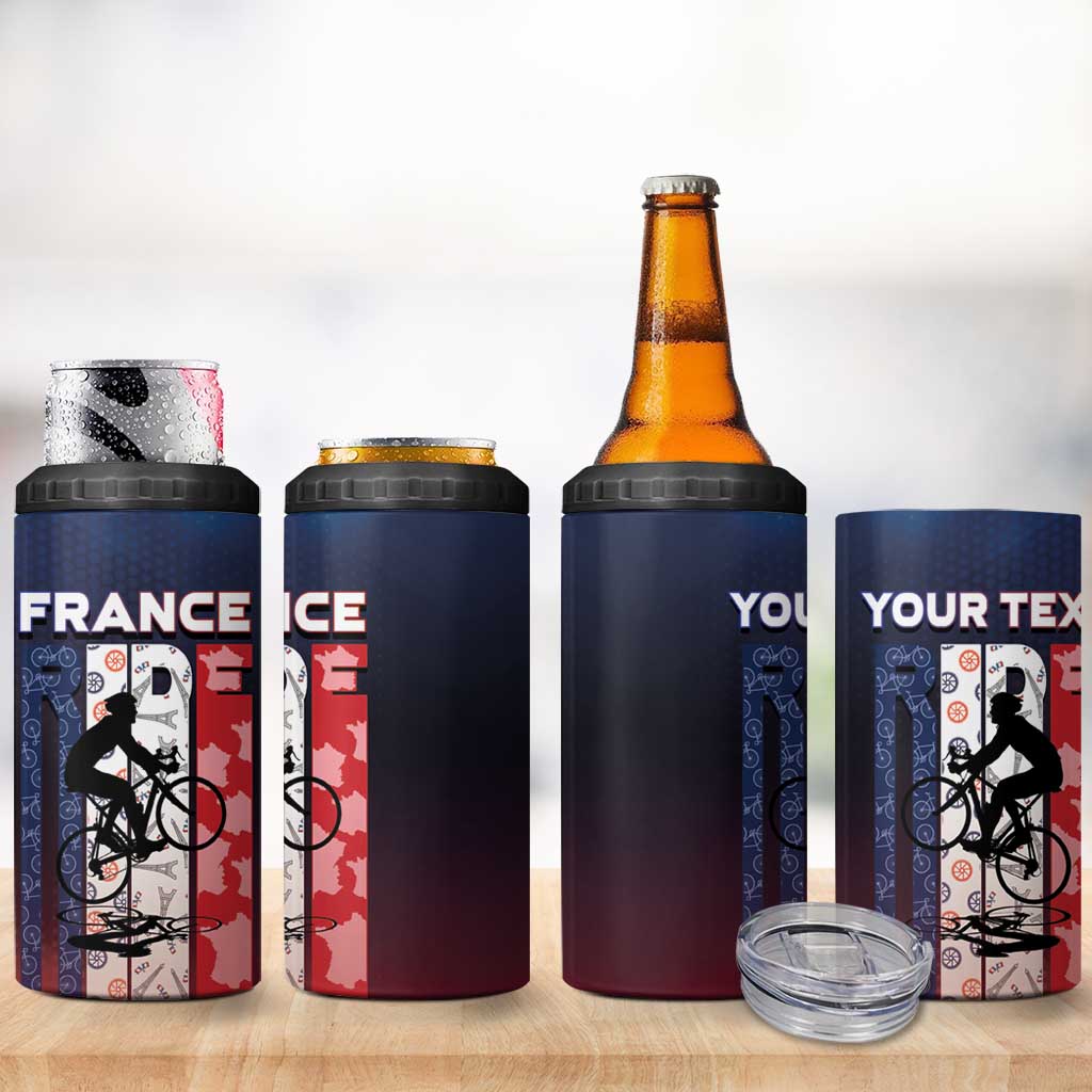 Personalized France Cycling 4 in 1 Can Cooler Tumbler Ride With Cyclist - Wonder Print Shop