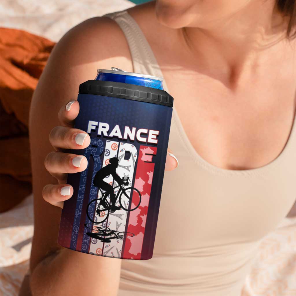 Personalized France Cycling 4 in 1 Can Cooler Tumbler Ride With Cyclist - Wonder Print Shop
