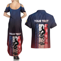 Personalized France Cycling Couples Matching Summer Maxi Dress and Hawaiian Shirt Ride With Cyclist - Wonder Print Shop