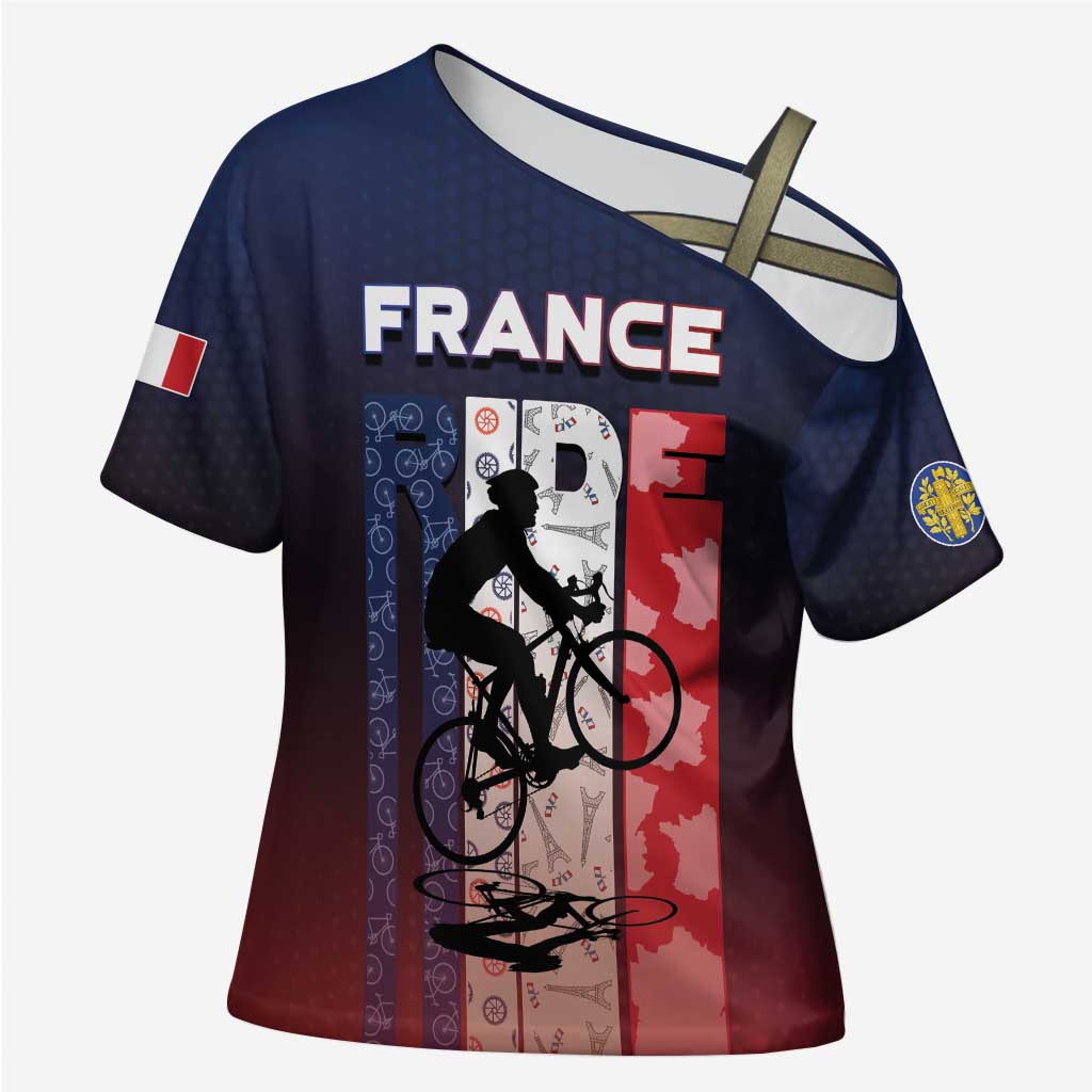 Personalized France Cycling Cross Shoulder Shirt Ride With Cyclist - Wonder Print Shop