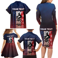 Personalized France Cycling Family Matching Long Sleeve Bodycon Dress and Hawaiian Shirt Ride With Cyclist - Wonder Print Shop
