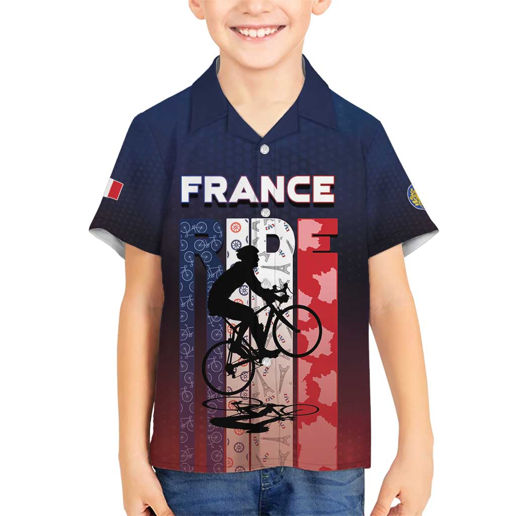 Personalized France Cycling Family Matching Off Shoulder Short Dress and Hawaiian Shirt Ride With Cyclist - Wonder Print Shop