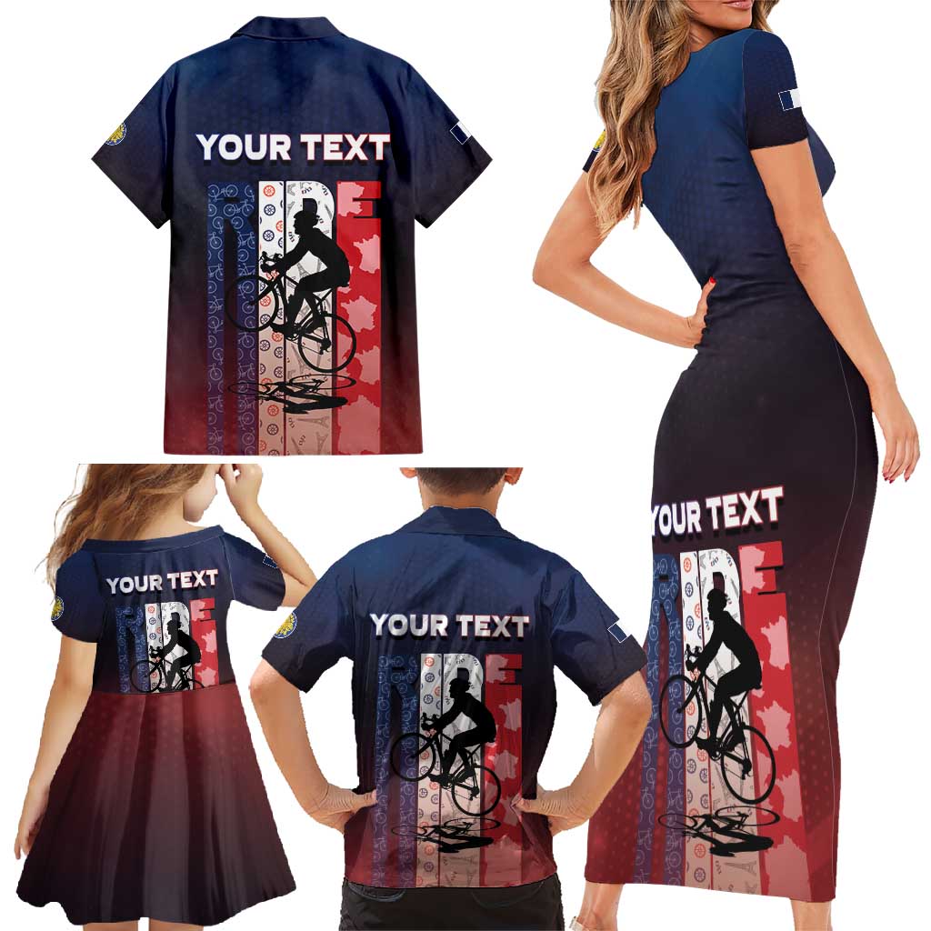Personalized France Cycling Family Matching Short Sleeve Bodycon Dress and Hawaiian Shirt Ride With Cyclist - Wonder Print Shop