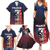 Personalized France Cycling Family Matching Summer Maxi Dress and Hawaiian Shirt Ride With Cyclist - Wonder Print Shop