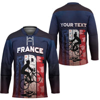 Personalized France Cycling Hockey Jersey Ride With Cyclist - Wonder Print Shop