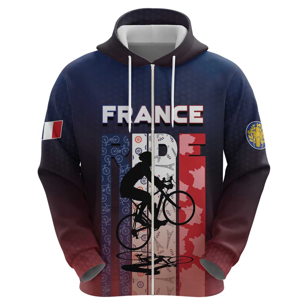 Personalized France Cycling Hoodie Ride With Cyclist - Wonder Print Shop