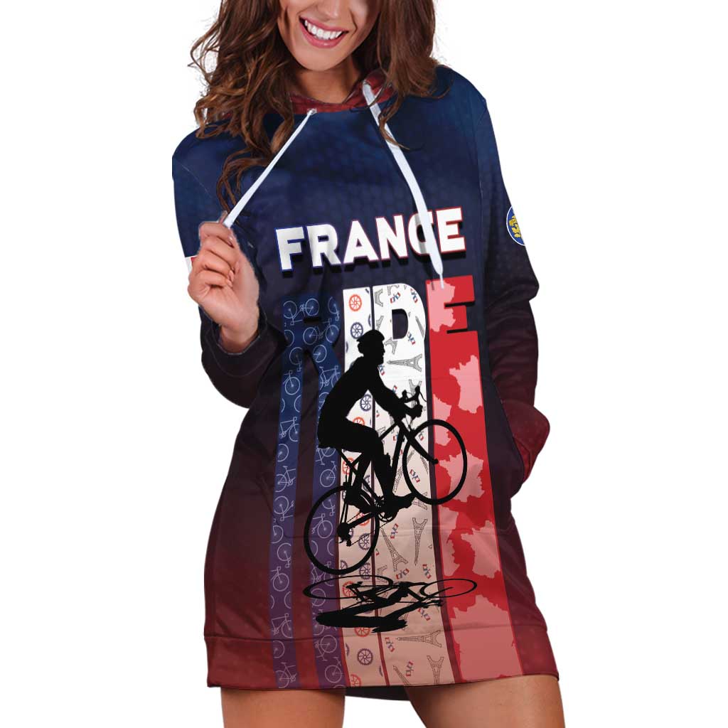 Personalized France Cycling Hoodie Dress Ride With Cyclist - Wonder Print Shop