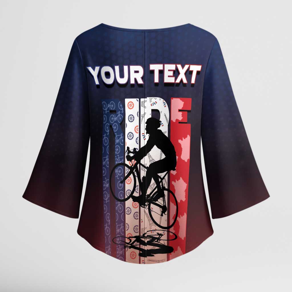 Personalized France Cycling Kimono Sleeve Blouse Ride With Cyclist - Wonder Print Shop