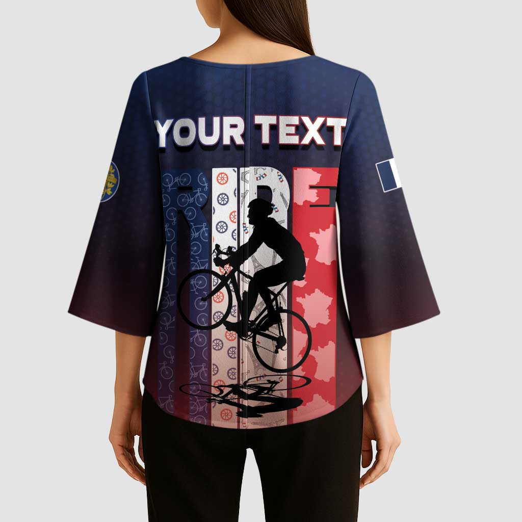 Personalized France Cycling Kimono Sleeve Blouse Ride With Cyclist - Wonder Print Shop