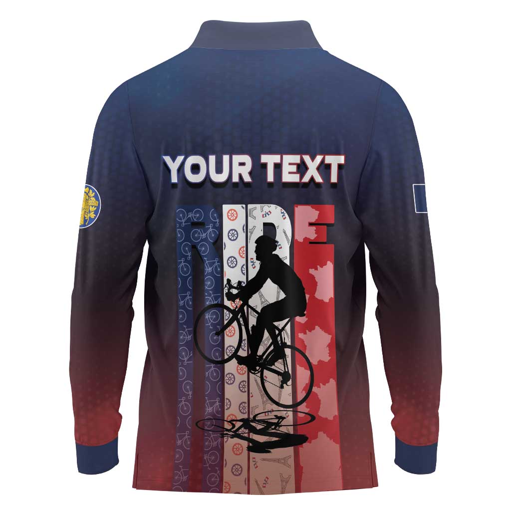 Personalized France Cycling Long Sleeve Polo Shirt Ride With Cyclist - Wonder Print Shop