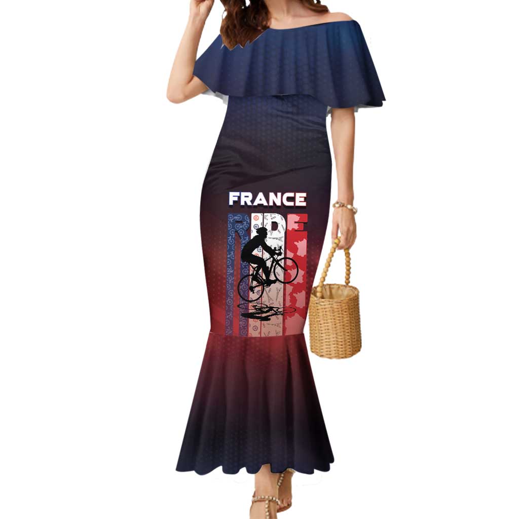Personalized France Cycling Mermaid Dress Ride With Cyclist - Wonder Print Shop