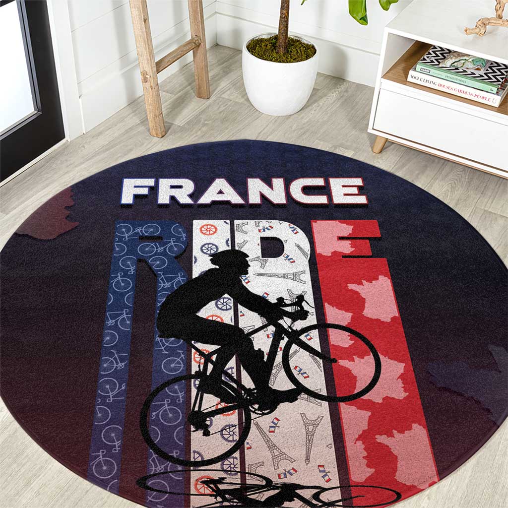 France Cycling Round Carpet Ride With Cyclist - Wonder Print Shop