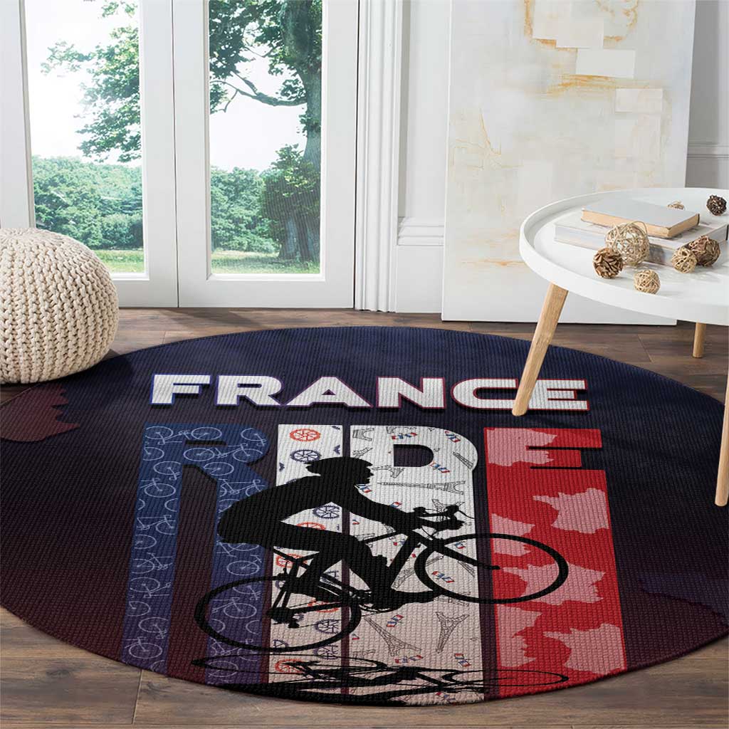 France Cycling Round Carpet Ride With Cyclist - Wonder Print Shop
