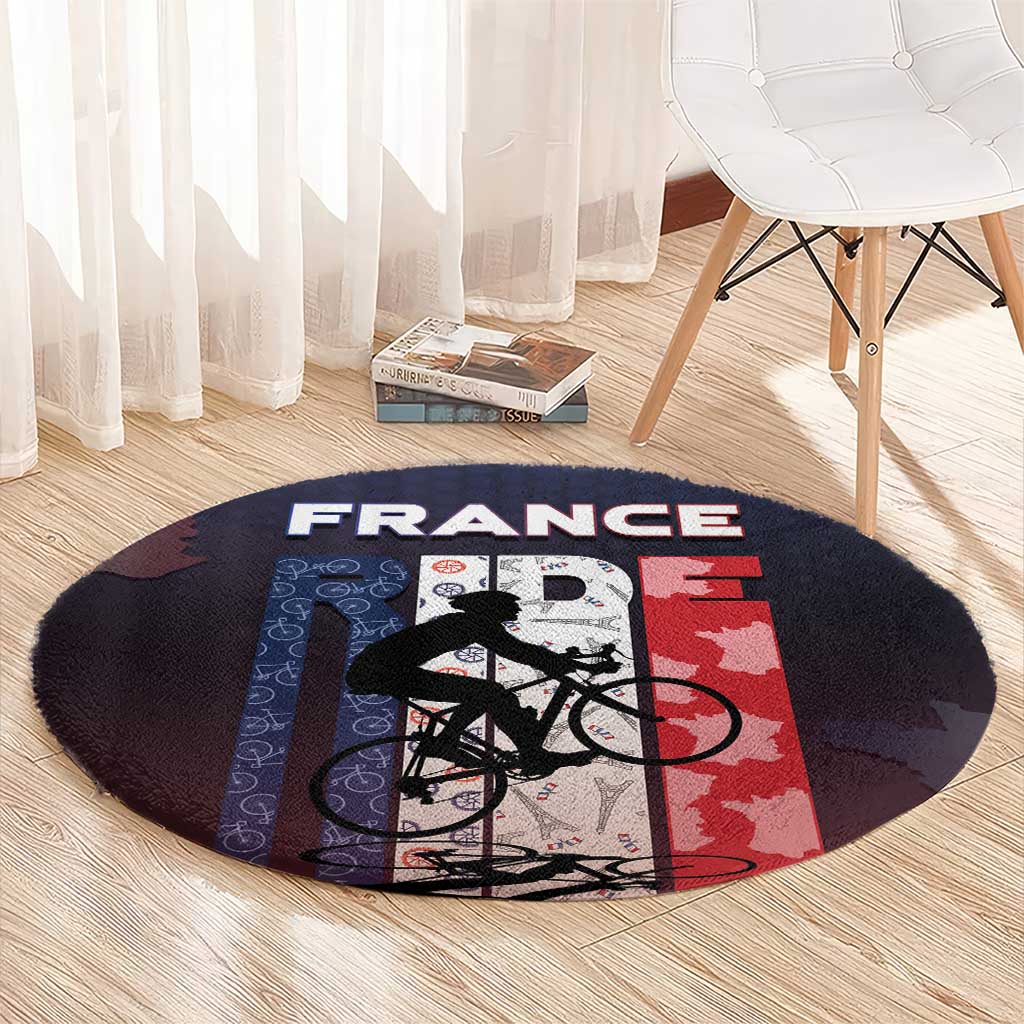 France Cycling Round Carpet Ride With Cyclist - Wonder Print Shop