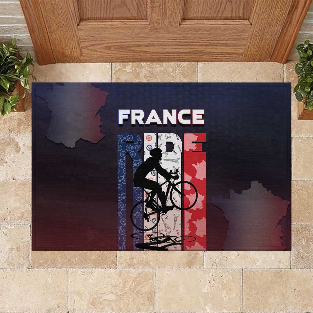 France Cycling Rubber Doormat Ride With Cyclist - Wonder Print Shop