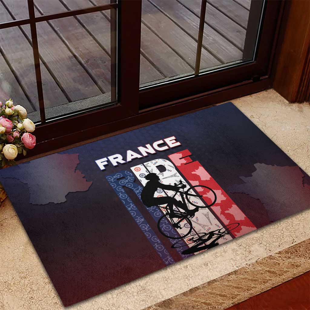 France Cycling Rubber Doormat Ride With Cyclist - Wonder Print Shop
