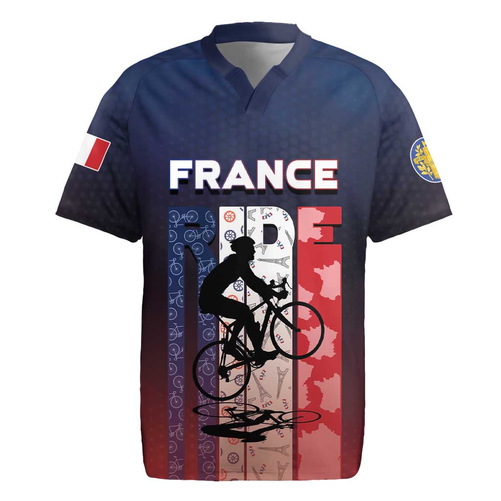 Personalized France Cycling Rugby Jersey Ride With Cyclist - Wonder Print Shop