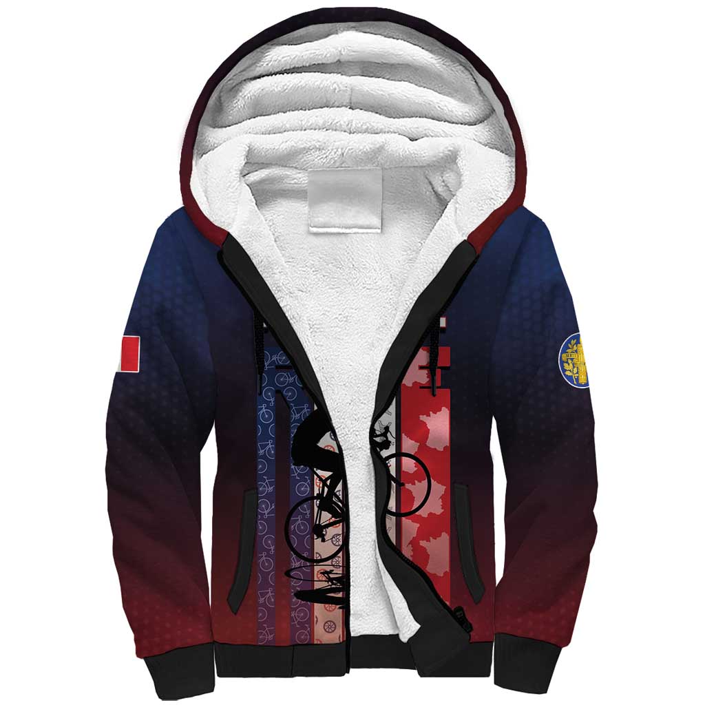 Personalized France Cycling Sherpa Hoodie Ride With Cyclist - Wonder Print Shop