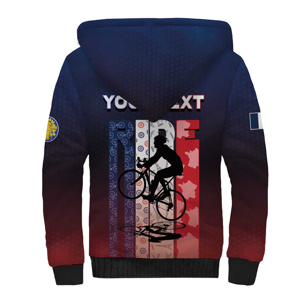 Personalized France Cycling Sherpa Hoodie Ride With Cyclist - Wonder Print Shop