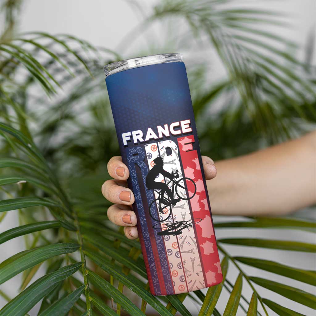 Personalized France Cycling Skinny Tumbler Ride With Cyclist - Wonder Print Shop